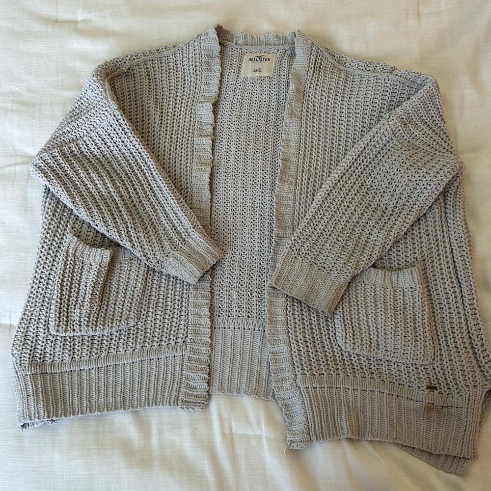 Women’s Hollister Knit Gray OverSized Cardigan with Pockets | Size XS/S